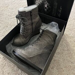Vince Camoto Grey Wedge Ankle Bootie